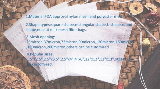 De aangepaste van de het netwerknoot van 10*12inch 110micron FDA nylon zakken van de de melkfilter